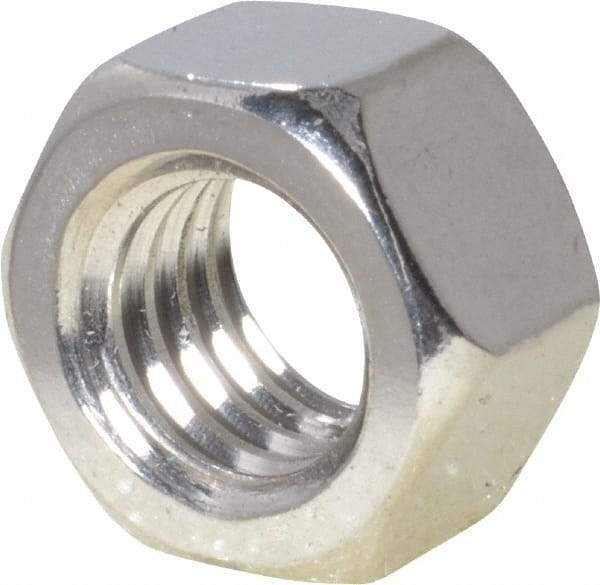Value Collection - 3/8-16 UNC Stainless Steel Right Hand Hex Nut - 9/16" Across Flats, 21/64" High, Uncoated - Industrial Tool & Supply