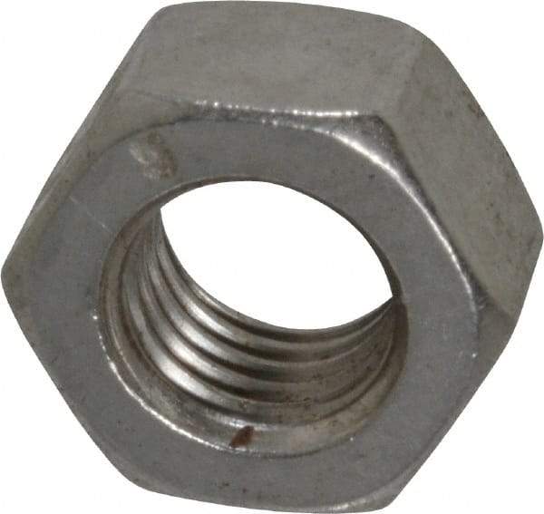 Value Collection - 5/16-24 UNF Stainless Steel Right Hand Hex Nut - 1/2" Across Flats, 17/64" High, Uncoated - Industrial Tool & Supply