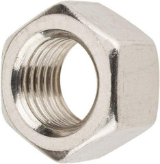 Value Collection - 3/8-24 UNF Stainless Steel Right Hand Hex Nut - 9/16" Across Flats, 21/64" High, Uncoated - Industrial Tool & Supply