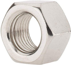 Value Collection - 1/2-20 UNF Stainless Steel Right Hand Hex Nut - 3/4" Across Flats, 7/16" High, Uncoated - Industrial Tool & Supply