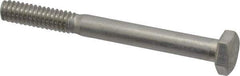 Value Collection - 1/4-20 UNC, 2-1/2" Length Under Head Hex Head Cap Screw - Grade 18-8 Stainless Steel, 7/16" Hex - Industrial Tool & Supply