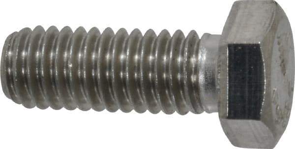 Value Collection - 3/8-16 UNC, 1" Length Under Head Hex Head Cap Screw - Grade 18-8 Stainless Steel, 9/16" Hex - Industrial Tool & Supply