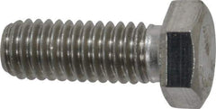 Value Collection - 3/8-16 UNC, 1" Length Under Head Hex Head Cap Screw - Grade 18-8 Stainless Steel, 9/16" Hex - Industrial Tool & Supply