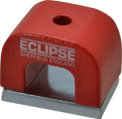 Eclipse - 1 Hole, 3/16" Hole Diam, 51/64" Overall Width, 1-3/16" Deep, 51/64" High, Alnico Power Magnets - 0.3" Pole Width, 550°C Max Operating Temp, Grade 5 Alnico - Industrial Tool & Supply