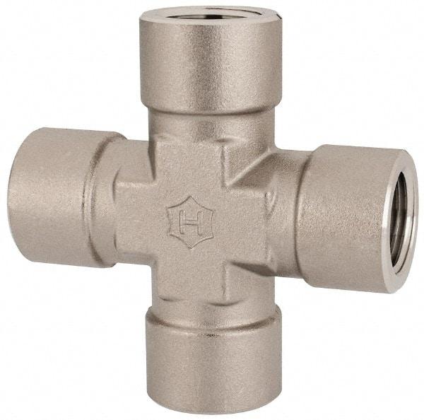 Ham-Let - 1/2" Grade 316 Stainless Steel Pipe Cross - FNPT End Connections, 4,600 psi - Industrial Tool & Supply