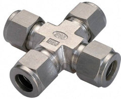 Ham-Let - 1/2" OD, Grade 316Stainless Steel Union Cross - All Comp Ends - Industrial Tool & Supply