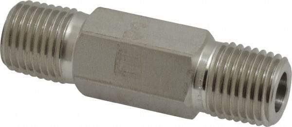Ham-Let - 1/4" Grade 316 Stainless Steel Pipe Hex Nipple - MNPT End Connections, 7,500 psi - Industrial Tool & Supply