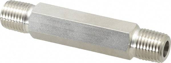 Ham-Let - 1/4" Grade 316 Stainless Steel Pipe Hex Nipple - MNPT End Connections, 7,500 psi - Industrial Tool & Supply