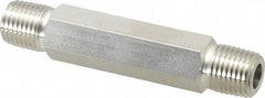 Ham-Let - 1/4" Grade 316 Stainless Steel Pipe Hex Nipple - MNPT End Connections, 7,500 psi - Industrial Tool & Supply