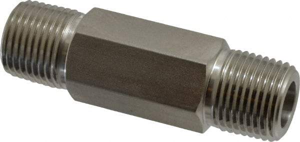 Ham-Let - 1/2" Grade 316 Stainless Steel Pipe Hex Nipple - MNPT End Connections, 7,200 psi - Industrial Tool & Supply