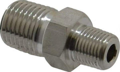 Ham-Let - 1/4 x 1/8" Grade 316 Stainless Steel Pipe Hex Nipple - MNPT End Connections, 7,500 psi - Industrial Tool & Supply