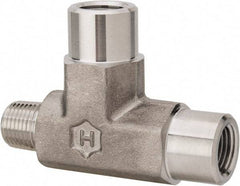 Ham-Let - 1/8" Grade 316 Stainless Steel Pipe Street Tee - MNPT x FNPT x FNPT End Connections, 6,100 psi - Industrial Tool & Supply