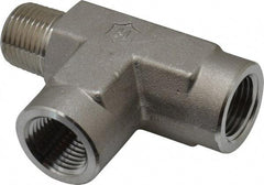 Ham-Let - 1/2" Grade 316 Stainless Steel Pipe Street Tee - MNPT x FNPT x FNPT End Connections, 4,600 psi - Industrial Tool & Supply
