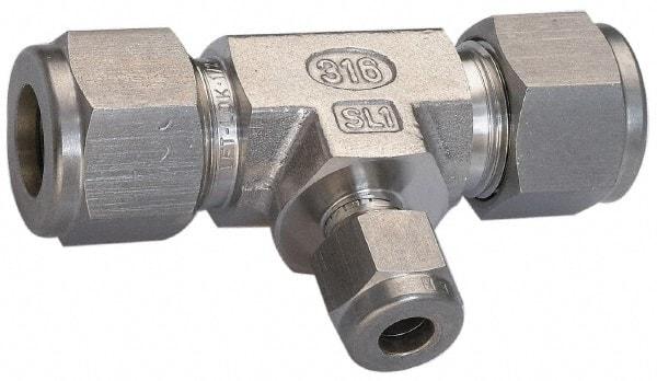 Ham-Let - 3/4 x 3/4 x 3/8" OD, Grade 316Stainless Steel Union Tee - Comp x Comp x Comp Ends - Industrial Tool & Supply