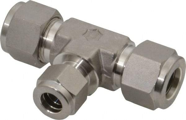 Ham-Let - 1/2 x 1/2 x 3/8" OD, Grade 316Stainless Steel Union Tee - Comp x Comp x Comp Ends - Industrial Tool & Supply