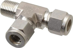 Ham-Let - 3/8" OD, Grade 316Stainless Steel Male Run Tee - Comp x MNPT x Comp Ends - Industrial Tool & Supply