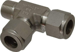 Ham-Let - 1/2" OD, Grade 316Stainless Steel Male Run Tee - Comp x MNPT x Comp Ends - Industrial Tool & Supply