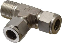 Ham-Let - 1/2" OD, Grade 316Stainless Steel Male Run Tee - Comp x MNPT x Comp Ends - Industrial Tool & Supply