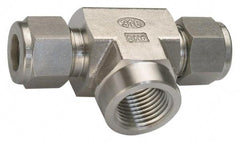 Ham-Let - 3/8" OD, Grade 316Stainless Steel Female Branch Tee - Comp x Comp x FNPT Ends - Industrial Tool & Supply
