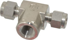 Ham-Let - 1/4" OD, Grade 316Stainless Steel Female Branch Tee - Comp x Comp x FNPT Ends - Industrial Tool & Supply