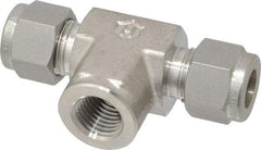 Ham-Let - 3/8" OD, Grade 316Stainless Steel Female Branch Tee - Comp x Comp x FNPT Ends - Industrial Tool & Supply