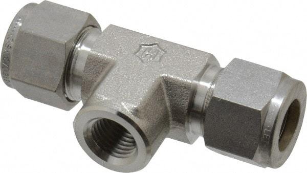 Ham-Let - 1/2" OD, Grade 316Stainless Steel Female Branch Tee - Comp x Comp x FNPT Ends - Industrial Tool & Supply