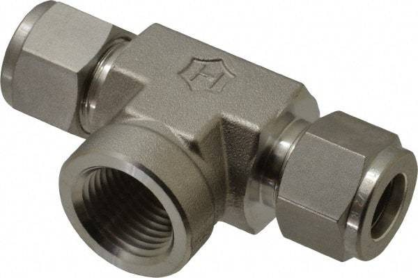 Ham-Let - 1/2" OD, Grade 316Stainless Steel Female Branch Tee - Comp x Comp x FNPT Ends - Industrial Tool & Supply