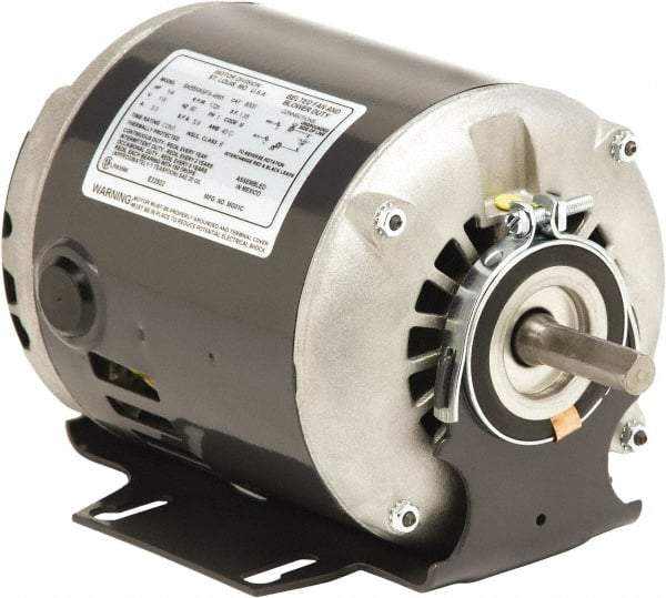 US Motors - 1/3 hp, ODP Enclosure, Auto Thermal Protection, 1,725 RPM, 115 Volt, 60 Hz, Industrial Electric AC/DC Motor - Size 48/56 Frame, Resilient Mount, 1 Speed, Sleeve Bearings, 5.3 Full Load Amps, B Class Insulation, Reversible - Industrial Tool & Supply