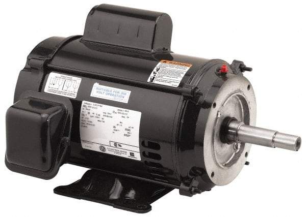US Motors - 5 hp, ODP Enclosure, 1,740 RPM, 230 Volt, 60 Hz, Industrial Electric AC/DC Motor - Size 213 Frame, Horizontal-Footed Mount, 1 Speed, Ball Bearings, 22.0 Full Load Amps, F Class Insulation - Industrial Tool & Supply