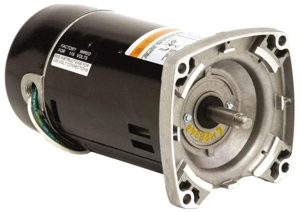 US Motors - 2 hp, ODP Enclosure, Auto Thermal Protection, 3,450 RPM, 208-230 Volt, 60 Hz, Industrial Electric AC/DC Motor - Size 56 Frame, C-Face Mount, 1 Speed, Ball Bearings, B Class Insulation, CCW Drive End - Industrial Tool & Supply