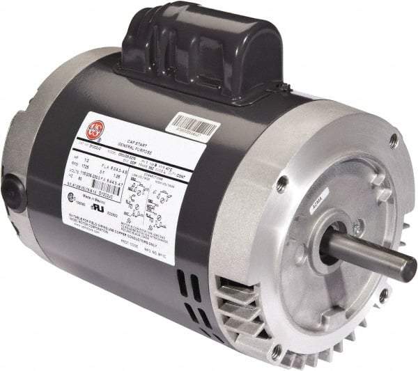US Motors - 3 hp, ODP Enclosure, Auto Thermal Protection, 3,450 RPM, 208-230 Volt, 60 Hz, Industrial Electric AC/DC Motor - Size 56 Frame, C-Face Mount, 1 Speed, Ball Bearings, 14.0-12.8 Full Load Amps, B Class Insulation, Reversible - Industrial Tool & Supply