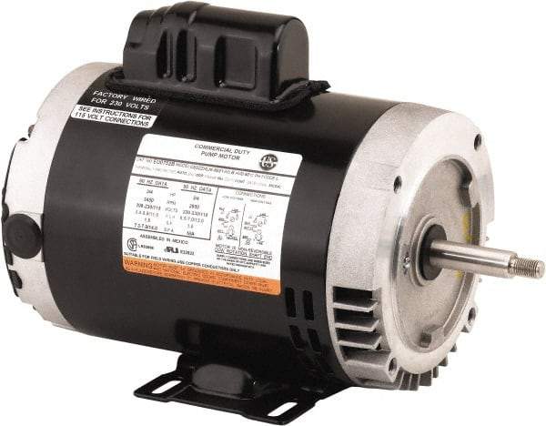 US Motors - 3 hp, ODP Enclosure, Auto Thermal Protection, 3,450 RPM, 208-230 Volt, 60 Hz, Industrial Electric AC/DC Motor - Size 56 Frame, J-Face/Rem Base Mount, 1 Speed, Ball Bearings, 14.0-12.8 Full Load Amps, B Class Insulation, CCW Drive End - Industrial Tool & Supply