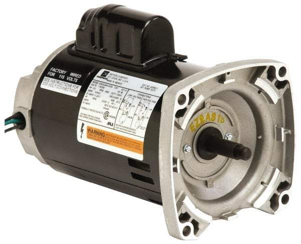 US Motors - 1/3 hp, ODP Enclosure, Auto Thermal Protection, 3,450 RPM, 115 Volt, 60 Hz, Industrial Electric AC/DC Motor - Size 56 Frame, Square Flange Mount, 1 Speed, Ball Bearings, 6.6 Full Load Amps, B Class Insulation, CCW Drive End - Industrial Tool & Supply