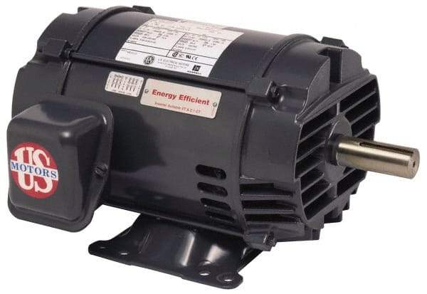 US Motors - 2 hp, ODP Enclosure, No Thermal Protection, 3,515 RPM, 575 Volt, 60 Hz, Three Phase Premium Efficient Motor - Size 145 Frame, Rigid Mount, 1 Speed, Ball Bearings, 2 Full Load Amps, F Class Insulation, CCW Lead End - Industrial Tool & Supply