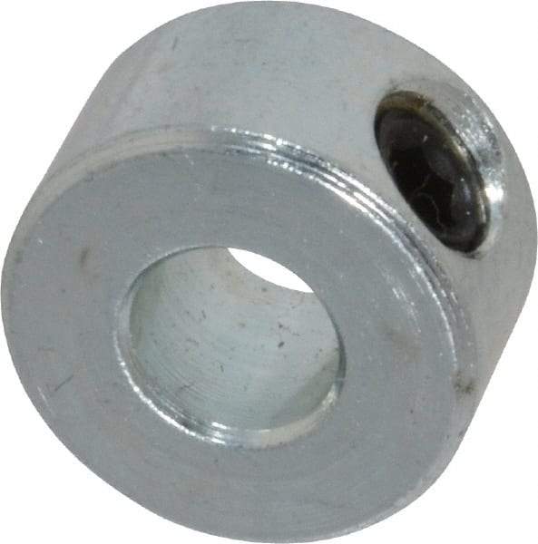 Climax Metal Products - 3/16" Bore, Steel, Set Screw Shaft Collar - 7/16" Outside Diam, 1/4" Wide - Industrial Tool & Supply