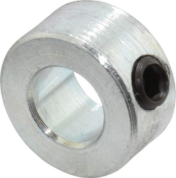 Climax Metal Products - 3/8" Bore, Steel, Set Screw Shaft Collar - 3/4" Outside Diam, 3/8" Wide - Industrial Tool & Supply