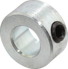 Climax Metal Products - 3/8" Bore, Steel, Set Screw Shaft Collar - 3/4" Outside Diam, 3/8" Wide - Industrial Tool & Supply