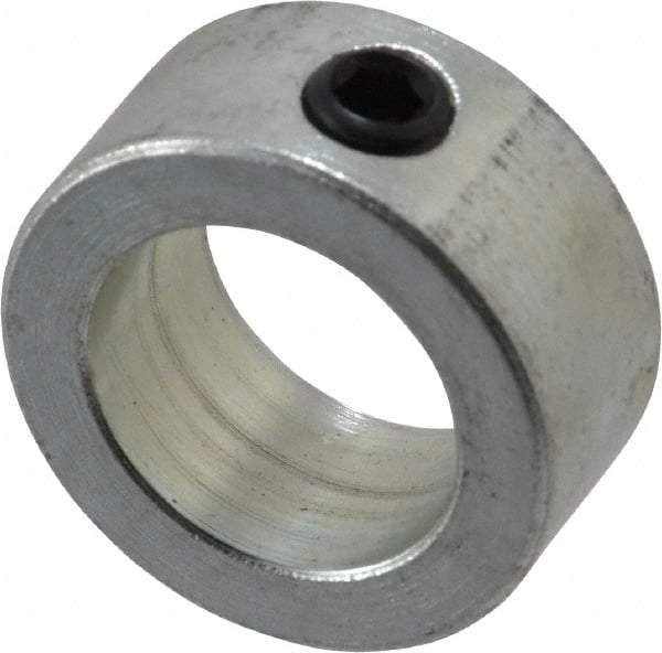 Climax Metal Products - 13/16" Bore, Steel, Set Screw Shaft Collar - 1-1/4" Outside Diam, 9/16" Wide - Industrial Tool & Supply