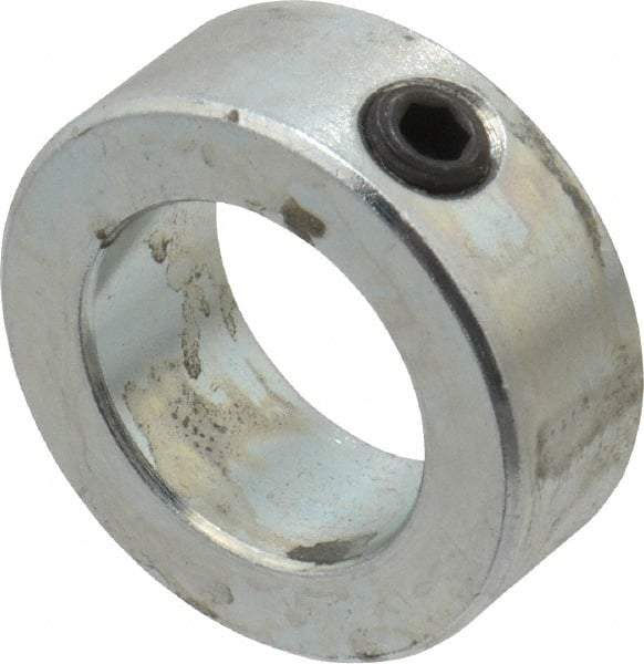 Climax Metal Products - 15/16" Bore, Steel, Set Screw Shaft Collar - 1-1/2" Outside Diam, 9/16" Wide - Industrial Tool & Supply