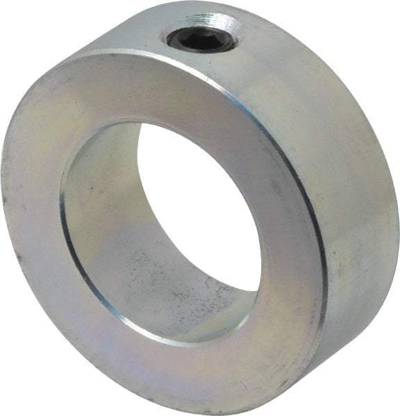 Climax Metal Products - 1-3/16" Bore, Steel, Set Screw Shaft Collar - 2" Outside Diam, 11/16" Wide - Industrial Tool & Supply