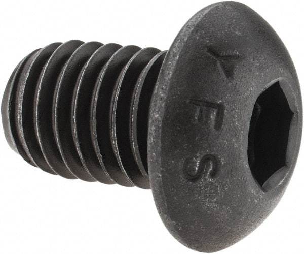 Value Collection - 1/2-13 UNC Hex Socket Drive, Button Screw - Alloy Steel, Black Oxide Finish, Fully Threaded, 3/4" Length Under Head - Industrial Tool & Supply
