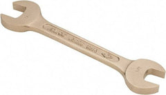 Ampco - 3/4" x 7/8" Nonsparking Open End Wrench - 8" OAL, Double End, Plain Finish, 15° Head Angle - Industrial Tool & Supply