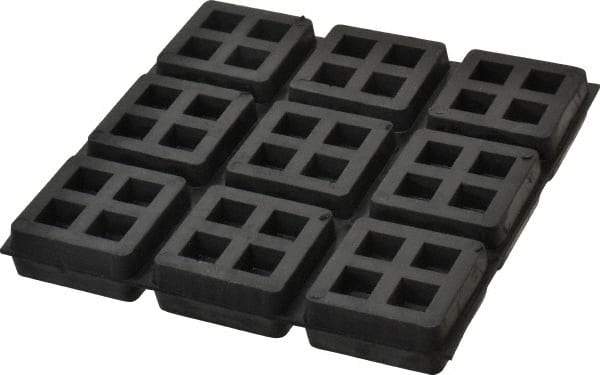 Mason Ind. - 6" Long x 6" Wide x 3/4" Thick, Rubber, Machinery Leveling Pad & Mat - Industrial Tool & Supply