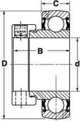 SKF - 1-1/4" ID x 2.8346" OD, 4,410 Lb Dynamic Capacity, Insert Bearing Insert Bearing - 3/4" Race Width, 3,440 Lb Static Capacity - Industrial Tool & Supply