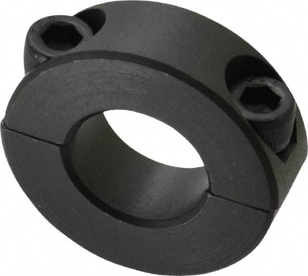Made in USA - 3/4" Bore, Steel, Two Piece Shaft Collar - 1-1/2" Outside Diam, 1/2" Wide - Industrial Tool & Supply