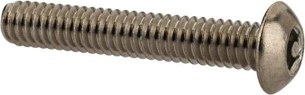 Value Collection - #8-32 UNC Pin In Hex Socket Drive, Button Screw - Grade 18-8 Stainless Steel, Uncoated, 1" Length Under Head - Industrial Tool & Supply