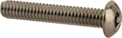 Value Collection - #8-32 UNC Pin In Hex Socket Drive, Button Screw - Grade 18-8 Stainless Steel, Uncoated, 1" Length Under Head - Industrial Tool & Supply