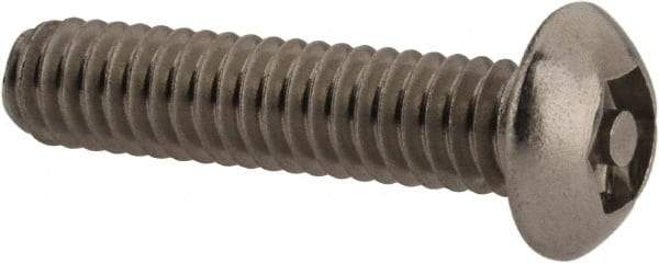 Value Collection - #8-32 UNC Pin In Hex Socket Drive, Button Screw - Grade 18-8 Stainless Steel, Uncoated, 3/4" Length Under Head - Industrial Tool & Supply