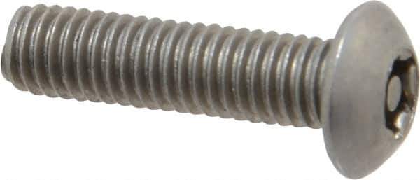 Value Collection - #10-32 UNF Pin In Torx Drive, Button Screw - Grade 18-8 Stainless Steel, Uncoated, 3/4" Length Under Head - Industrial Tool & Supply