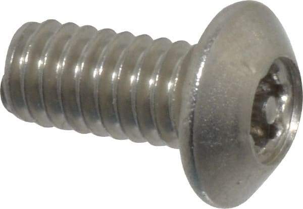 Value Collection - #8-32 UNC Pin In Torx Drive, Button Screw - Grade 18-8 Stainless Steel, Uncoated, 3/8" Length Under Head - Industrial Tool & Supply